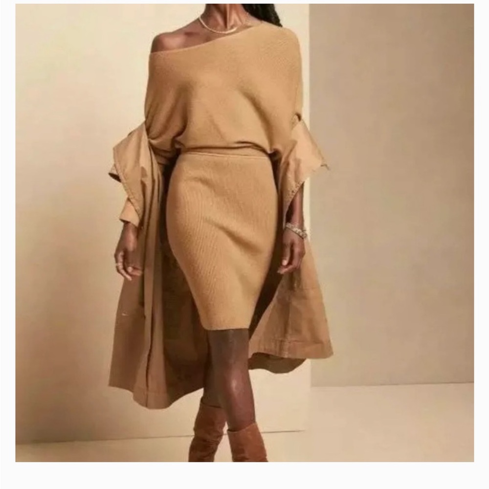 Banana Republic off the shoulder Ribbed sweater dress